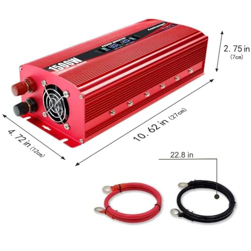 1500W Power Inverter 12V to 110V (Red)