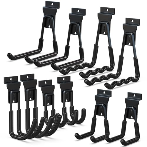 Slatwall Hooks 10 Pack Heavy Duty Multi Sizes (Black / 10)