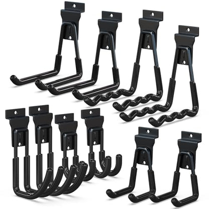 Slatwall Hooks 10 Pack Heavy Duty Multi Sizes (Black / 10)