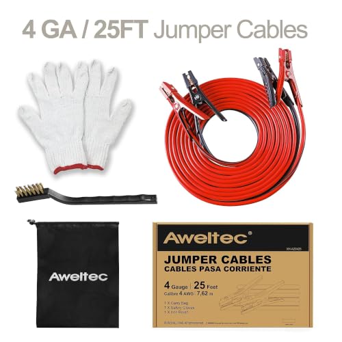4 Gauge 25 Feet Heavy Duty Jumper Cables (4 Gauge 25 feet (Standard))