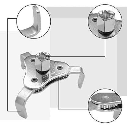 Universal Adjustable Oil Filter Wrench (Silver 2 1/8-4 1/2 Inch)