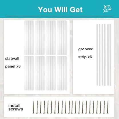 Slatwall Panel Wall Storage Systems (4x8ft / White)