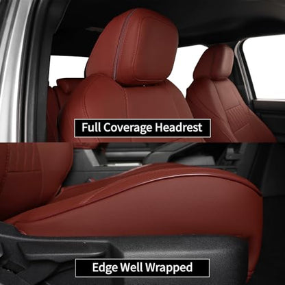 Tacoma Back Seat Covers for Toyota Tacoma (Leather (Burgundy) / 2024-2026 Tacoma (Hybrid) Only 2nd Row)