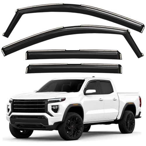 Window Deflectors Smoke Tinted in (For Canyon 23-26 Crew Cab)
