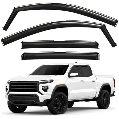 Window Deflectors Smoke Tinted in (For Canyon 23-26 Crew Cab)