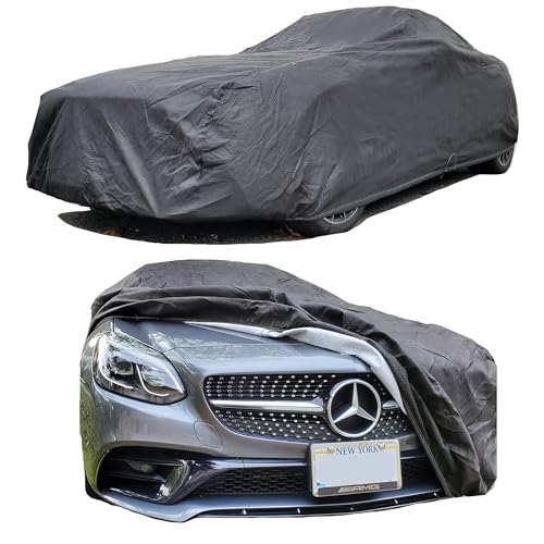 All Weather Waterproof car Cover Good for rain Snow uv Protection dust Small Coupe 350Z Z4 Sky Crossfire SLK GR86 RX (B - (See Size Chart) / BLACK)
