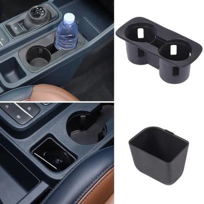 Center Console Cup Holder Insert Kit Compatible with Ford Maverick 2022+ (Black(Kit))