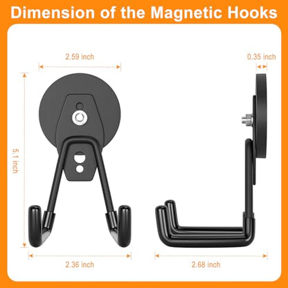 Strong Magnetic Hooks Heavy Duty Magnet Garage Hooks for Cruise (Black_L_Hooks)