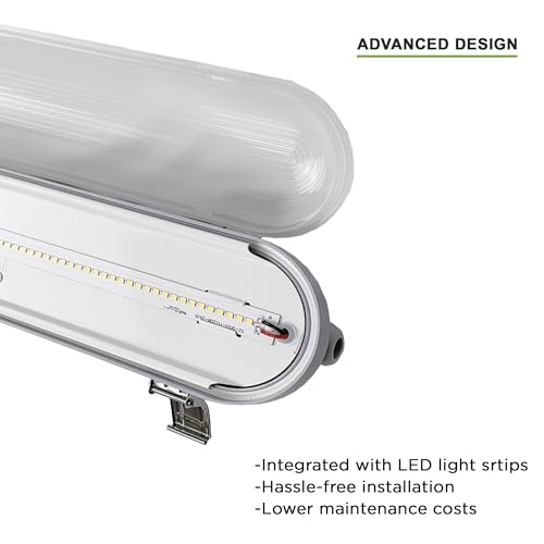 4ft LED Vapor Tight Light 50W Outdoor Shop Light IP65 Waterproof 0 (4 Pack)
