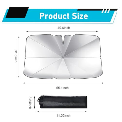 Car Windshield Sun Shade Umbrella (1 PC / Silver #02)