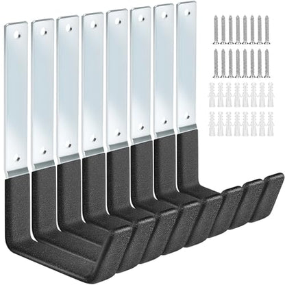 Garage Hooks Heavy Duty Bike Hooks for Garage Set of 8 Tool Organizers and Storage Wall Mount Storage Tool Holder Hanger for Ladder Garden Hose Shed Shop (8PACK)