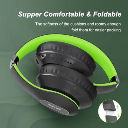 Wireless Bluetooth Headphones Over Ear V6.0 HiFi Stereo with Mic (Green)