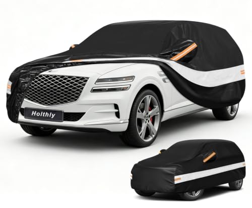 10 Layers SUV Car Cover Custom Fit for Genesis GV80 (Black Gray / Custom Fit for Genesis GV80)