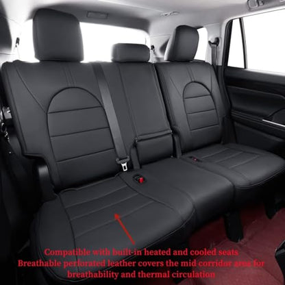 Car Seat Covers for Toyota 2018 (Leatherette(Black) / 2018-2024 Camry Hybrid LE SE)