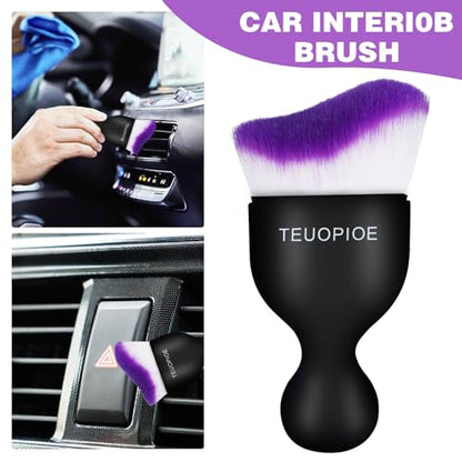 Car Detailing Brush for Interior Dusting and Air Vents (Purple)