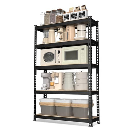 Shelving with MDF Board (Black / 27.4"W x 11.7"D x 60"H)