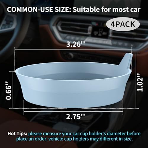 Car Cup Holder Coasters [4 Pack] Silicone Cups Mats (4 Pack-ether)