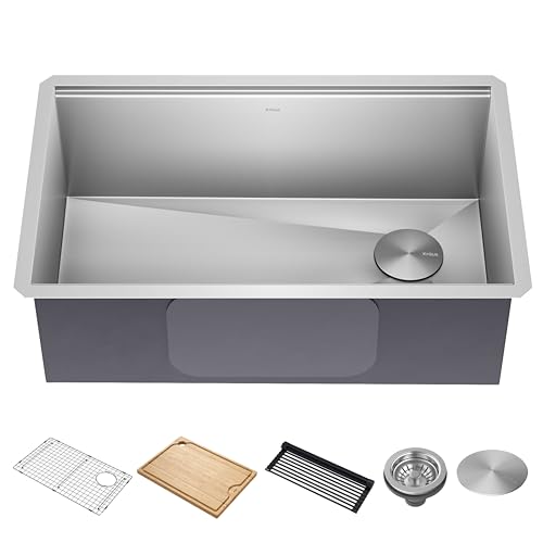 Stainless Steel 30 in Undermount Kitchen Sink KWU110 (Stainless Steel / 30 Inch / Sink)