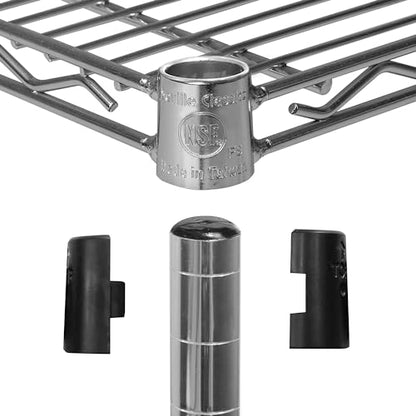 UltraDurable Heavy Duty NSF Solid Steel Wire Rack Storage Unit Wheels (Steel / 5-Tier Shelving, 60" W x 24" D)
