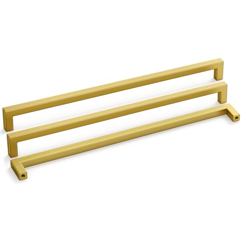 5 Pack Gold Cabinet Handles 18 Inch Brushed Brass Drawer Pulls (Gold / 18 inch hole centers)