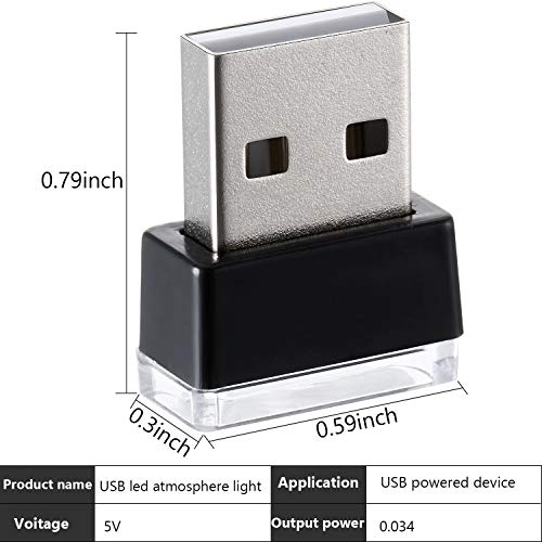 7 Pieces USB LED Light Car Interior Atmosphere Mini Lamp Lights
