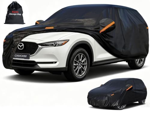 7 Layers Waterproof SUV Car Cover for Mazda CX5 CX50 2012 (PE-Black / Custom Fit Mazda CX-5)