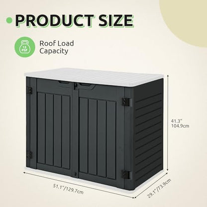 Horizontal Shed with Padlock Latch (Dark Gray)