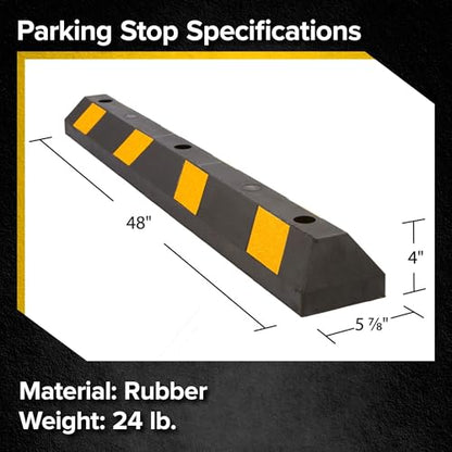 Parking Stop 4 Foot Long Flexible Rubber Curb (4 Foot)