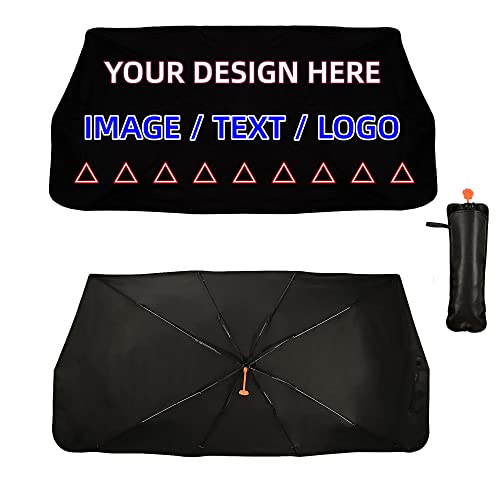 Custom Windshield Sun Shade Umbrella Foldable Personalized Sun Umbrella (57'' X 30'' / style-AB35)