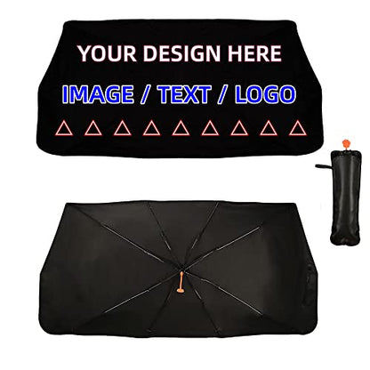 Custom Windshield Sun Shade Umbrella Foldable Personalized Sun Umbrella (57'' X 30'' / style-AB35)