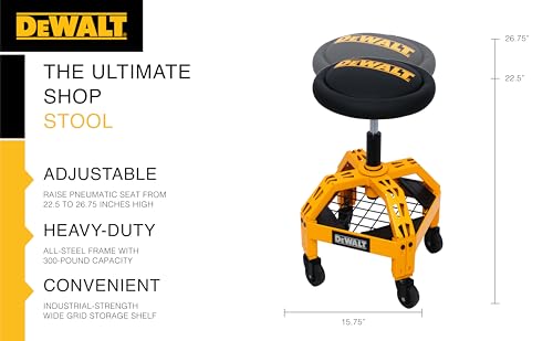 Heavy Duty Metal Rolling Stool for Shop or Garage
