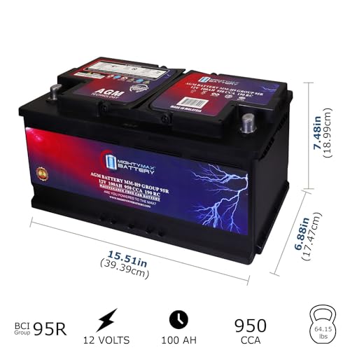 MM H9 Start and Stop Car BCI Group 95R 12V 100AH (Group 95R)