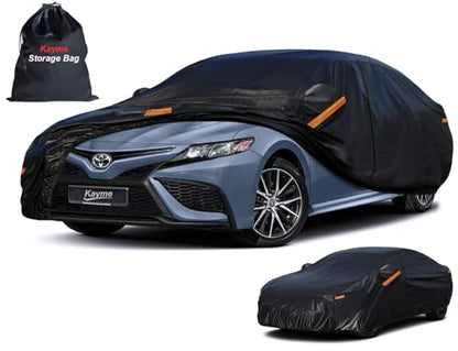 Sedan Car Cover Waterproof All Weather (PE-Black / 2 A4 Fit Sedan-Length (186" To 195"))