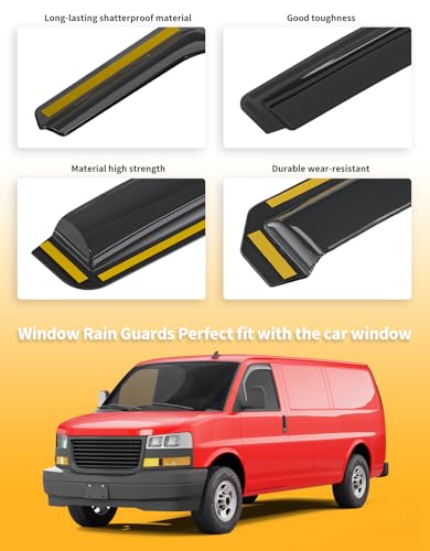 Window Rain Guards for Chevy Express Van & GMC Savana 2500 3500 1996 (For Chevy Express Van/GMC Savana 1996-2026)