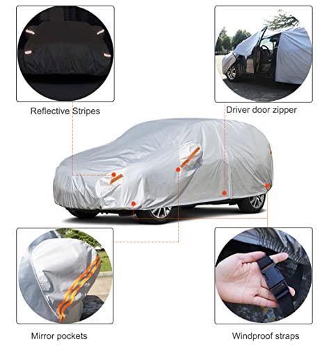 SUV Car Cover Waterproof All Weather (C13 For SUV JEEP-Length ( 191-200 inch ))