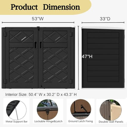 Large Outdoor Storage Shed (Gray-48 cu ft)