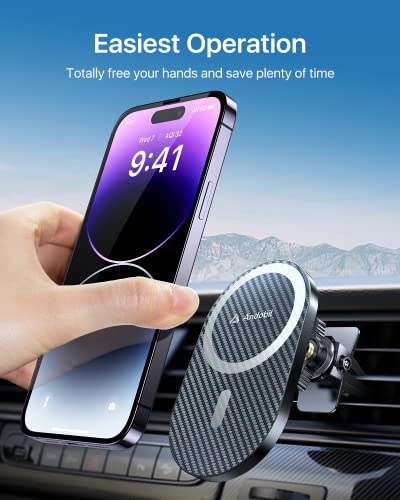Upgraded for Magsafe Car Mount Pro [Strongest Magnet (Black-P2)