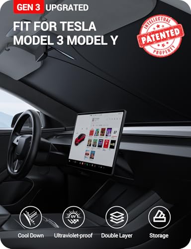 Windshield Sunshade for 2026 Tesla Model Y Model Y L Model 3