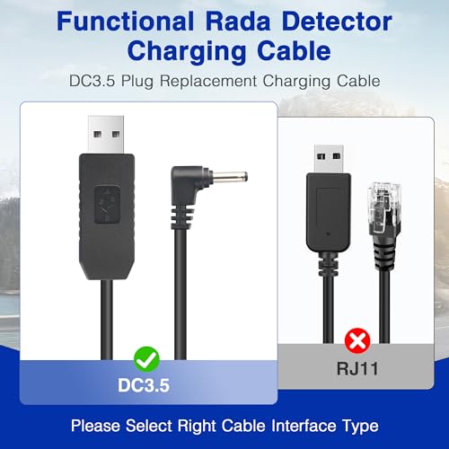 USB to DC3.5 Radar Detector Power Cord for Cobra Models (DC3.5-6.56FT)