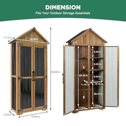 Outdoor Storage Cabinet (Black / 28" x 13" x 67")