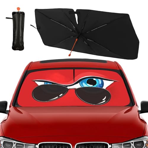 Funny Eye Car Windshield Sunshade Umbrella Foldable Umbrella (57X31 Inch / Color-0705-10)