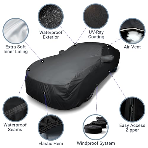 Waterproof Car Cover for 2008 (32. Mustang Bullitt, Boss 302 2008-2020 / Black)