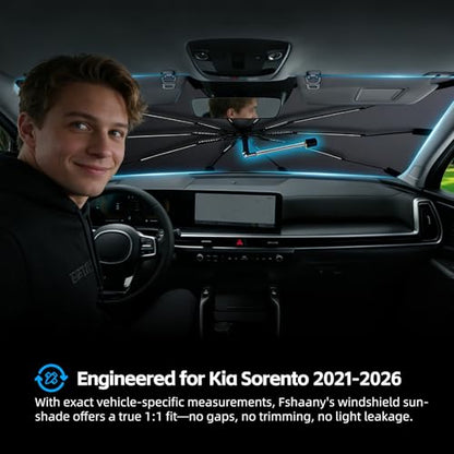 Windshield Sun Shade Umbrella for Kia Sorento 2021 (For Kia Sorento 2021-2026)