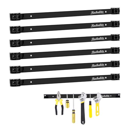 6 Pieces 18" Magnetic Tool Holder Strip (Black 6PC / 18")