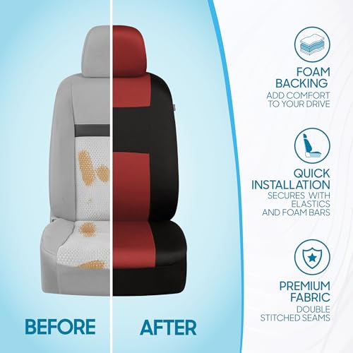 PolyPro Car Seat Covers Full Set in Terracotta on Black (Terracotta)