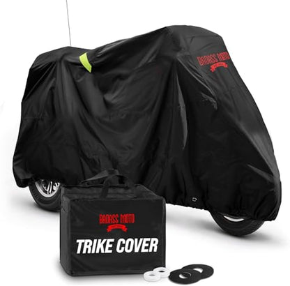 Fits Harley Davidson Trike Cover (Badass Black / [HD TRIKE] 110"L x 61"W x 55"H)