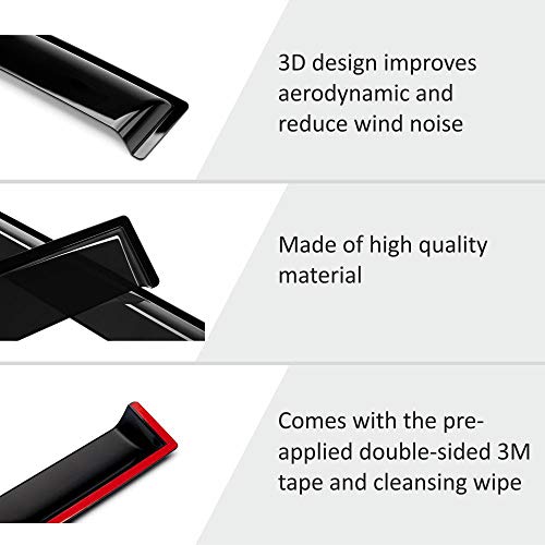 Tape on Extra Durable Rain Guards for Chevrolet (For Silverado 15-19)