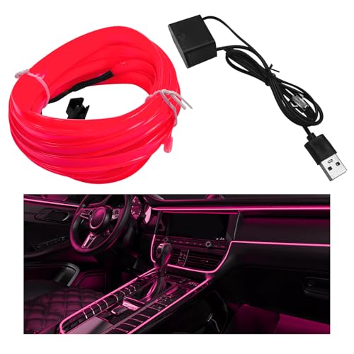 EL Wire Interior Car LED Strip Lights (Pink)