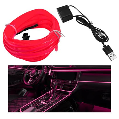 EL Wire Interior Car LED Strip Lights (Pink)