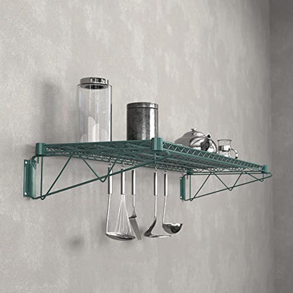18" x 60" Green Epoxy Wire Wall Mount Shelf (Green / 18" x 60")